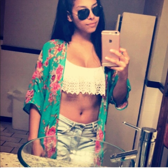 Other - SUMMER SALE! Floral fringe kimono coverup